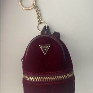 Guess Mini Backpack Keychain - Perfect for Storing Coins